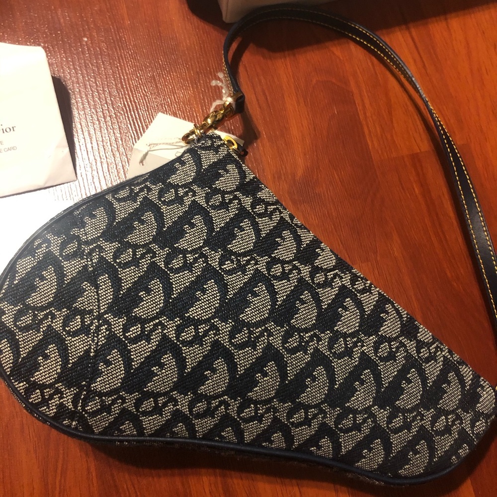 Dior saddle bag logo jean authentic antique BN!